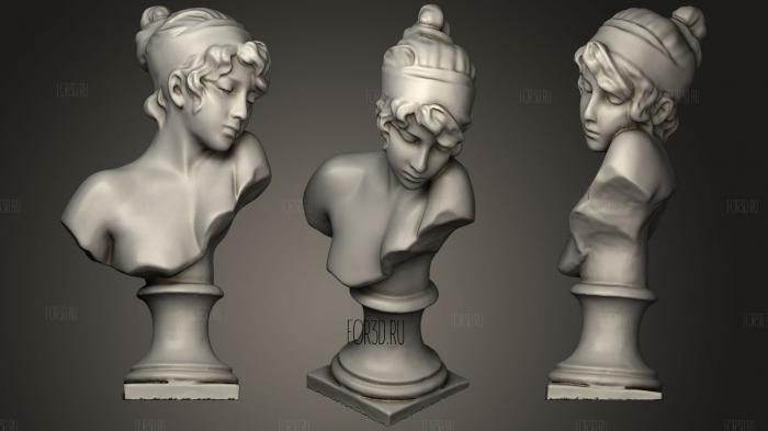 Bust Of Sappho stl model for CNC